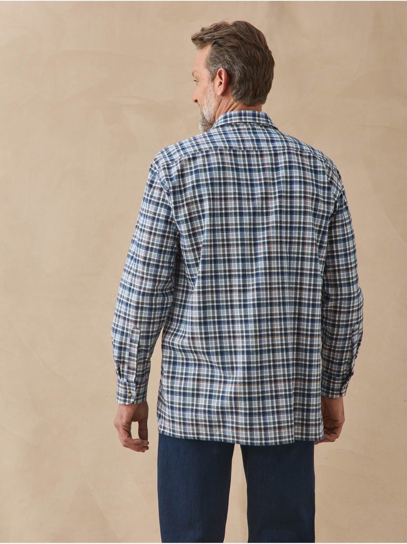 Chemise flanelle homme - DAXON Bleu Marron - Kiabi