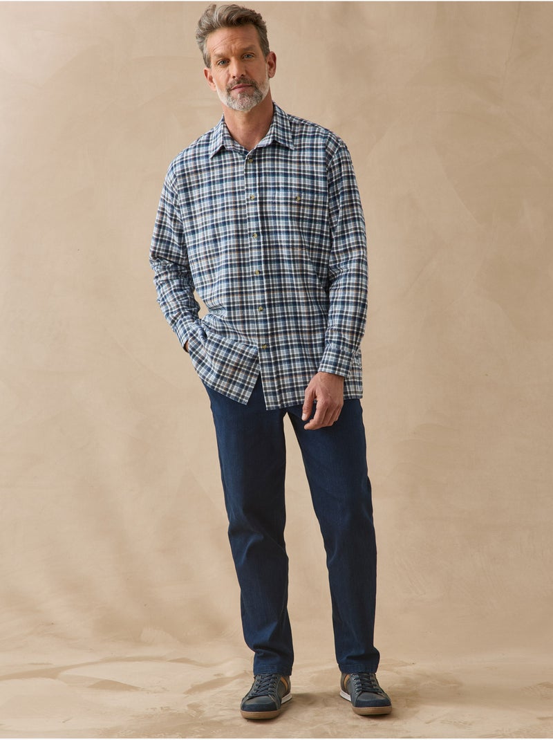 Chemise flanelle homme - DAXON Bleu Marron - Kiabi