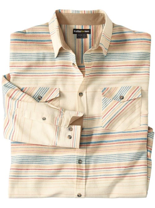 Chemise Flanelle Rayée   - ATLAS FOR MEN - Kiabi