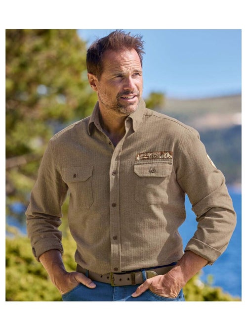 Chemise Flanelle Tissage Chevron   - ATLAS FOR MEN - Kiabi