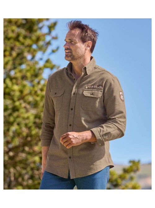 Chemise Flanelle Tissage Chevron   - ATLAS FOR MEN - Kiabi