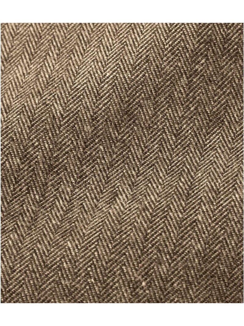 Chemise Flanelle Tissage Chevron   - ATLAS FOR MEN Marron - Kiabi