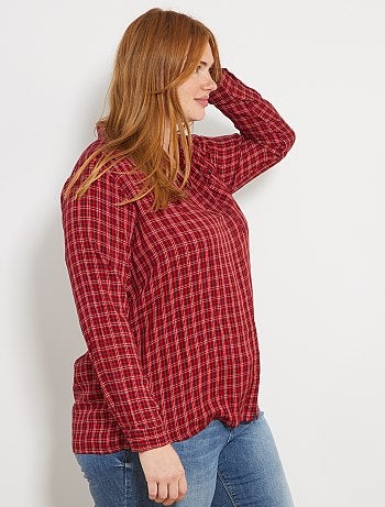 Chemise fluide à carreaux - Kiabi