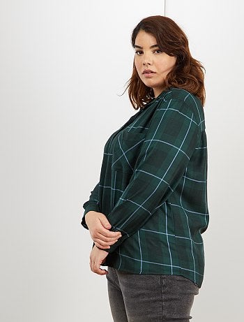 Chemise fluide à carreaux - Kiabi