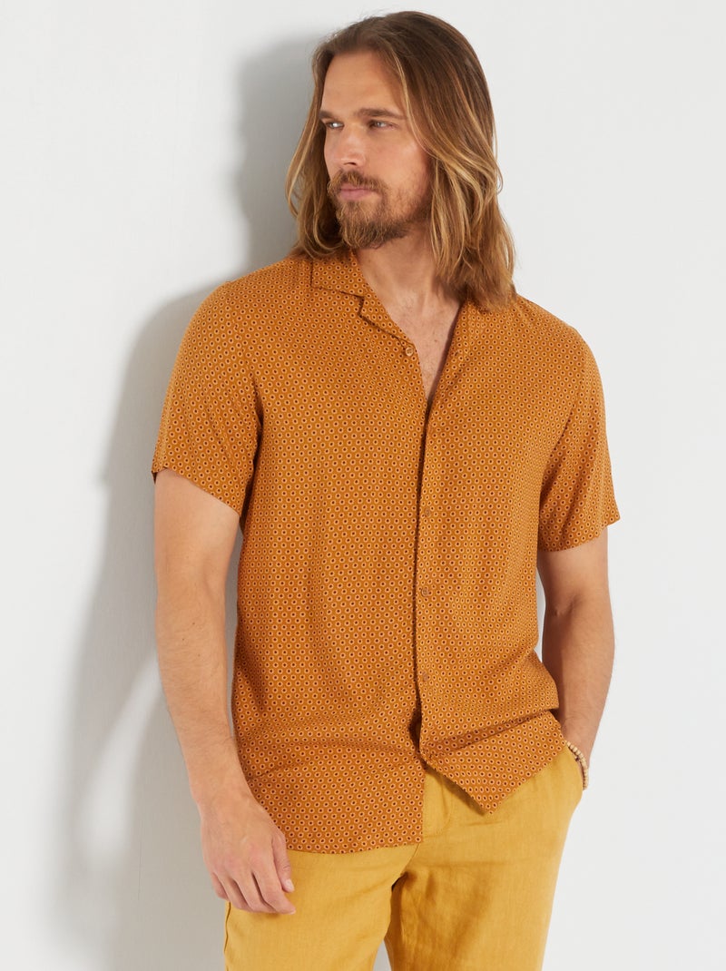 Chemise fluide à motifs Jaune à motifs - Kiabi