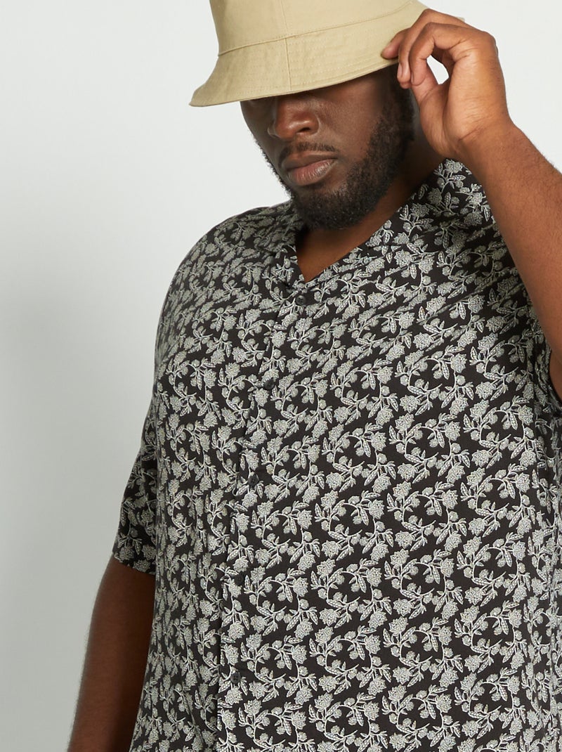 Chemise fluide à motifs Noir 'fleurs' - Kiabi