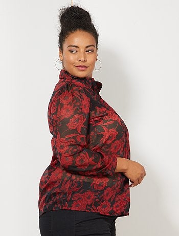 Chemise fluide avec empiècement dentelle - Kiabi