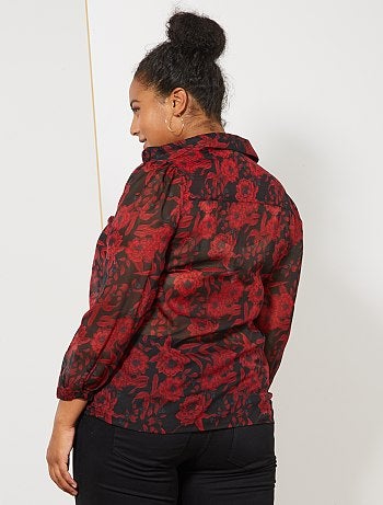 Chemise fluide avec empiècement dentelle - Kiabi