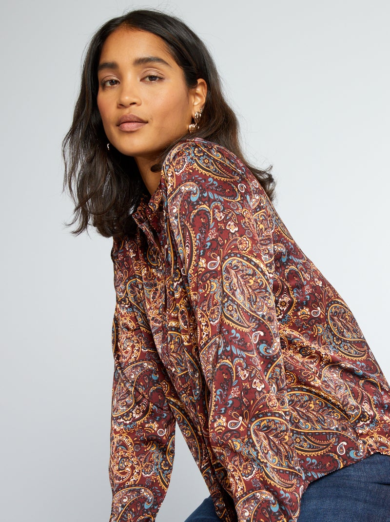 Chemise fluide avec imprimé 'JDY' Marron - Kiabi