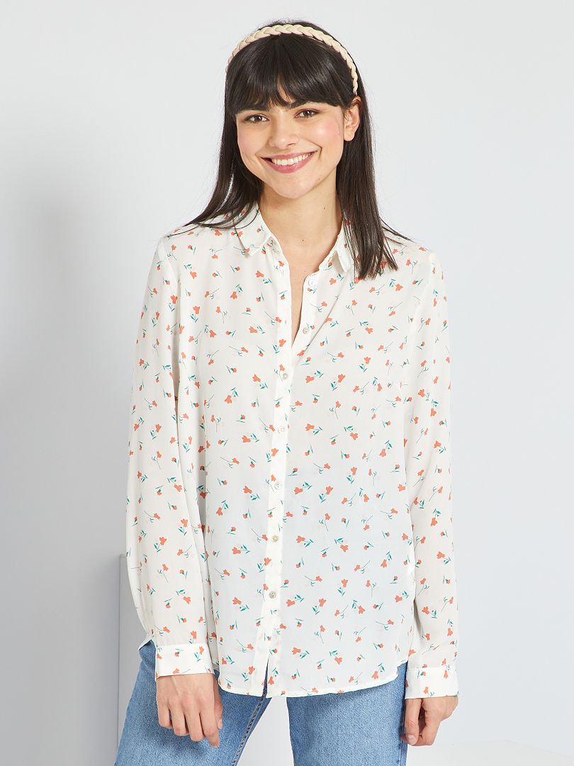 Chemise fluide Blanc - Kiabi