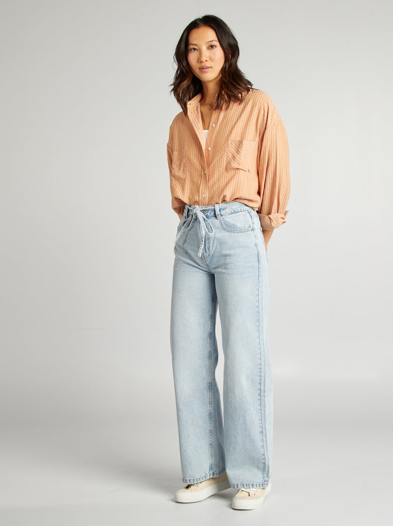 Chemise fluide coupe oversize Rose/orange - Kiabi