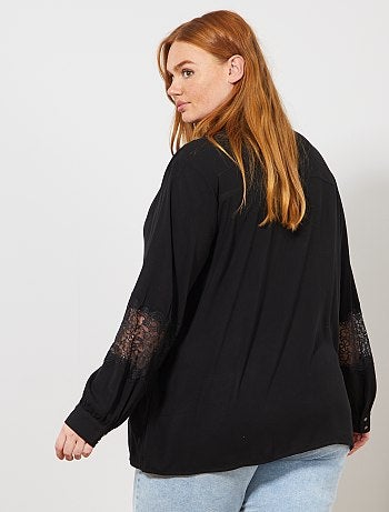 Chemise fluide détail dentelle - Kiabi