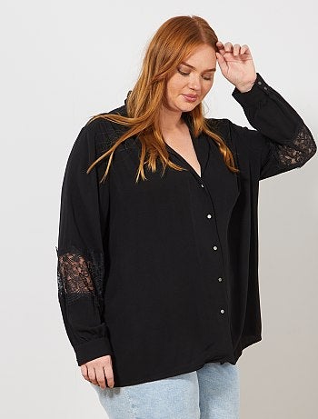 Chemise fluide détail dentelle - Kiabi