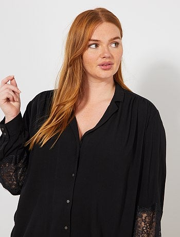 Chemise fluide détail dentelle - Kiabi
