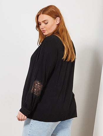 Chemise fluide détail dentelle - Kiabi