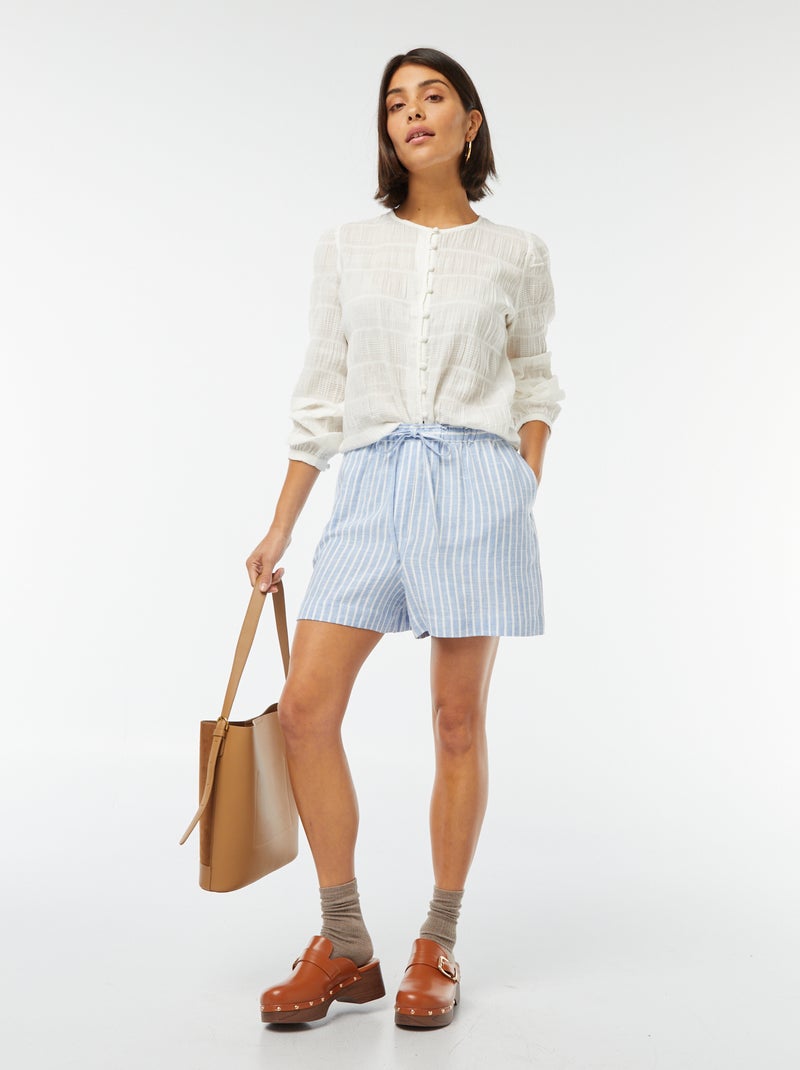 Chemise fluide en maille fantaisie Beige - Kiabi