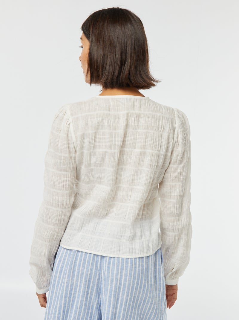 Chemise fluide en maille fantaisie Beige - Kiabi