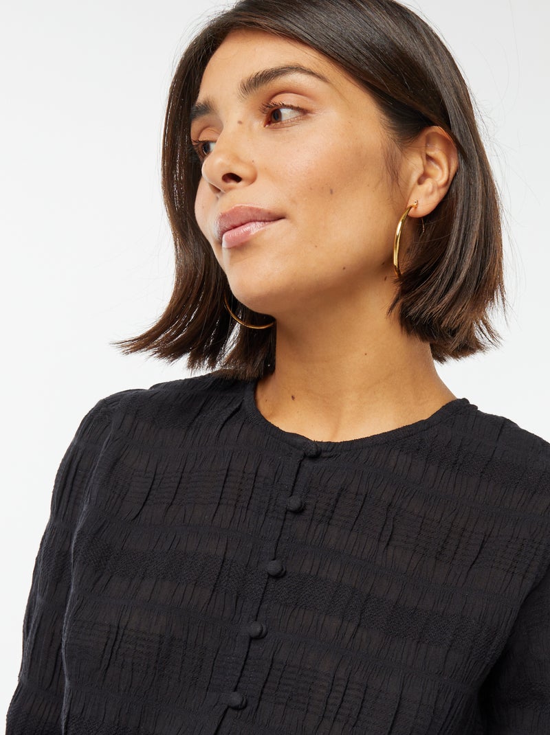 Chemise Fantaisie Noire Femme - Taille M - Occasion Très Bon état - Coupe Classique