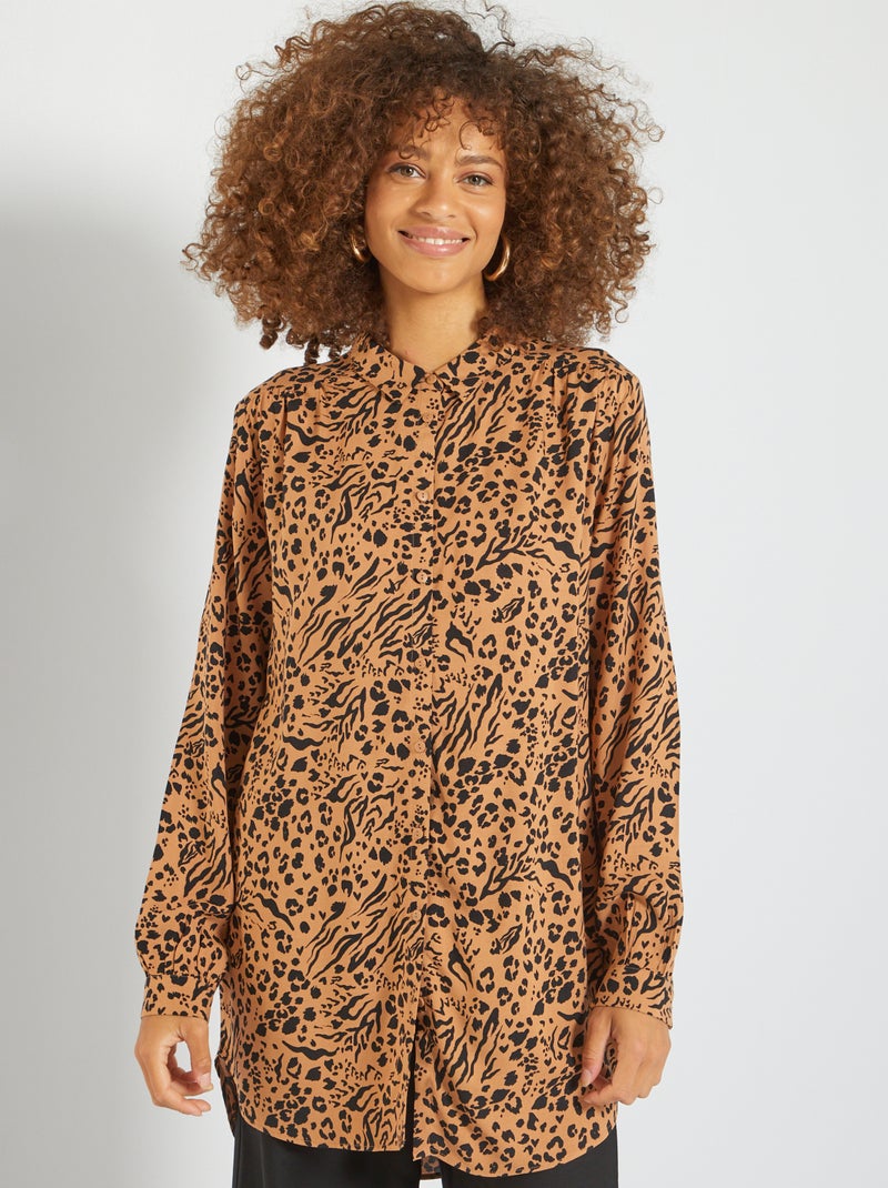 Chemise fluide 'léopard' Marron - Kiabi