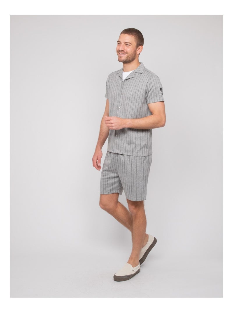 Chemise fluide manches courtes rayures DONGWANJI Gris - Kiabi