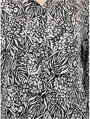 Chemise fluide motif animalier noir et blanc ophir