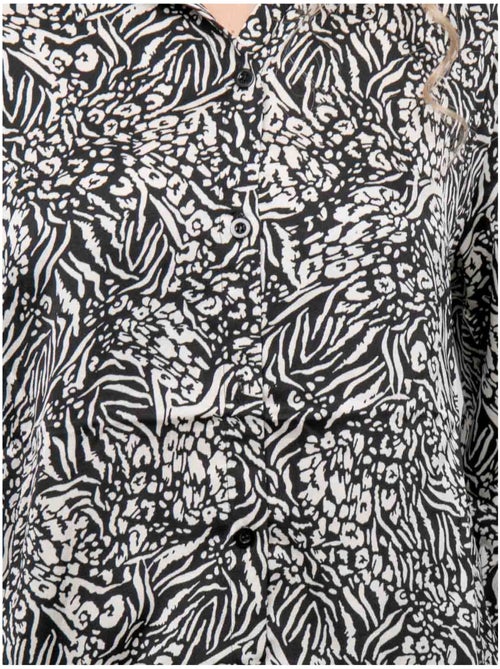 Chemise fluide motif animalier noir et blanc ophir - Kiabi Chemise fluide motif animalier noir et blanc ophir - Kiabi