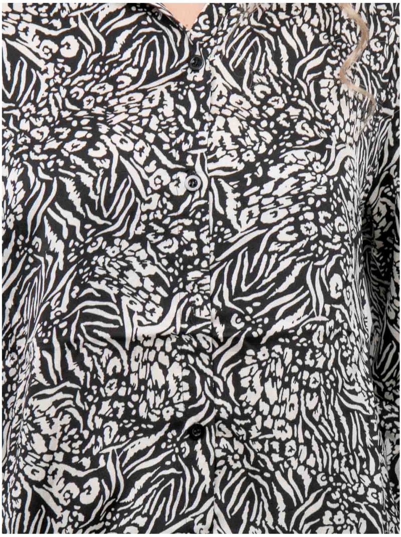 Chemise fluide motif animalier noir et blanc ophir Noir - Kiabi