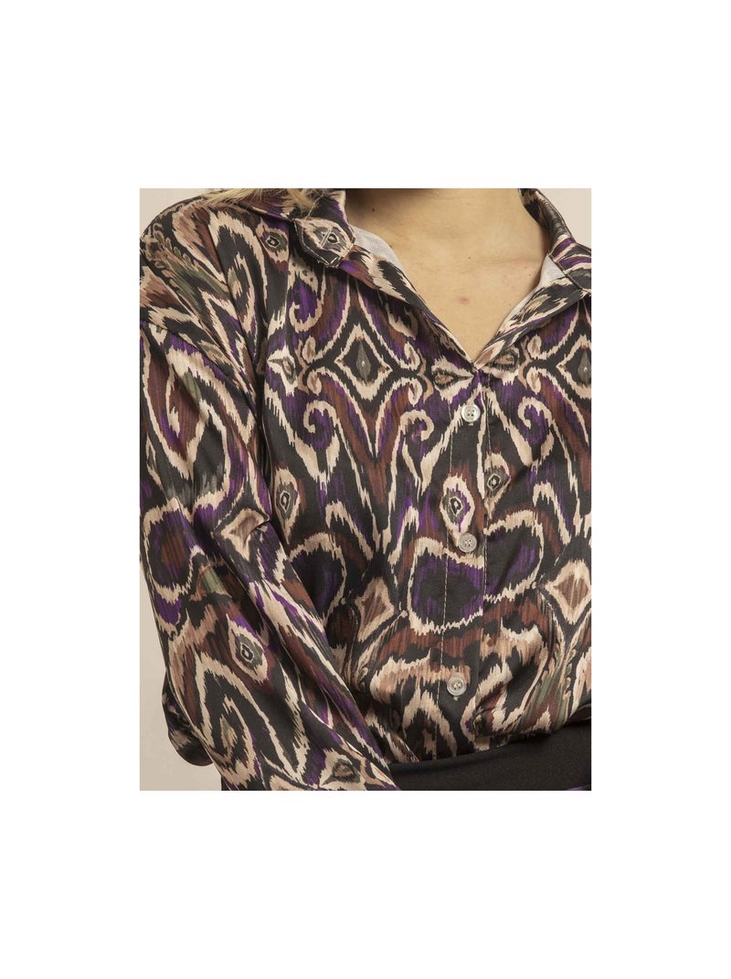 Chemise fluide motifs OTILIE Violet - Kiabi