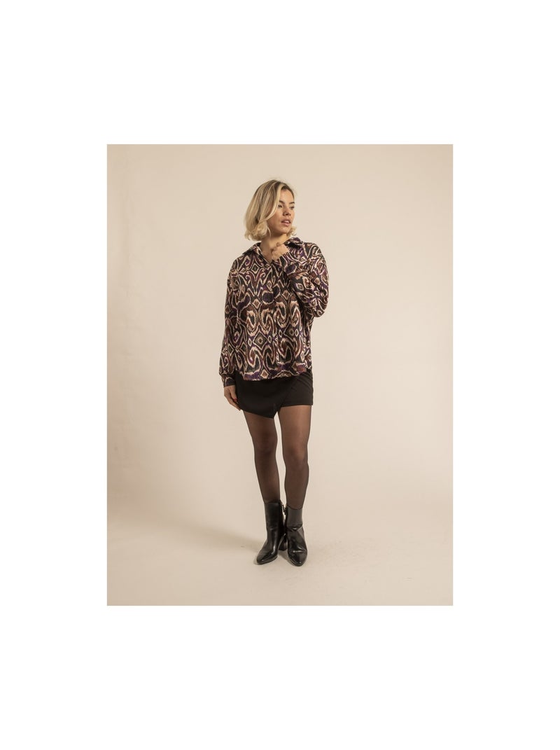 Chemise fluide motifs OTILIE Violet - Kiabi