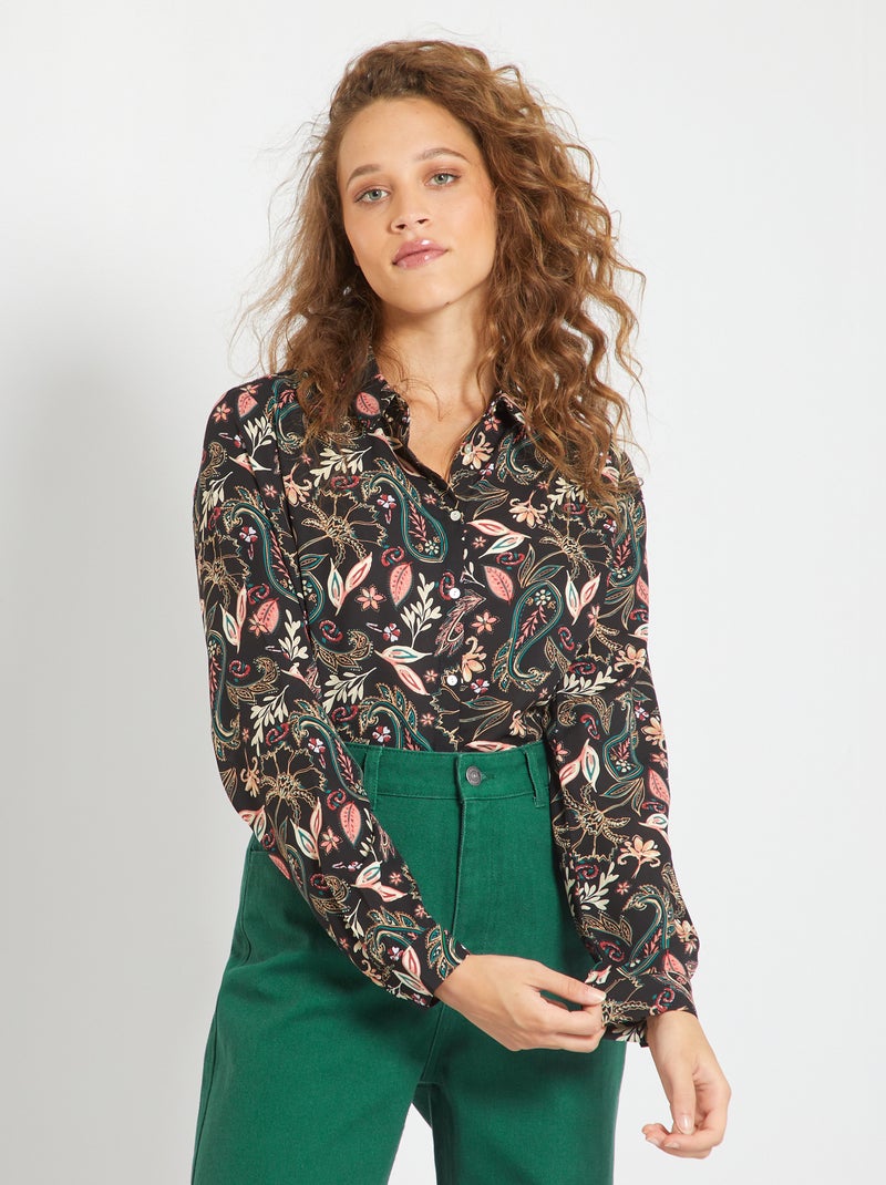 Chemise fluide Noir - Kiabi