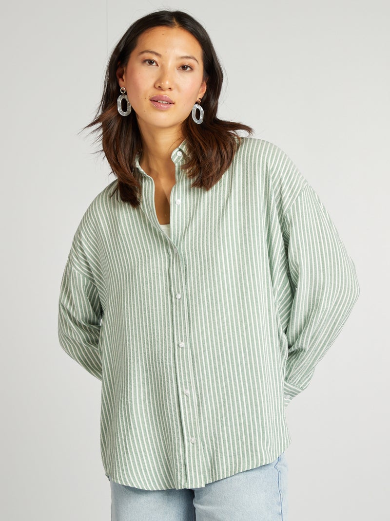 Chemise imprimée en viscose vintage des années 90 : chemisier oversize fleuri abstrait - France