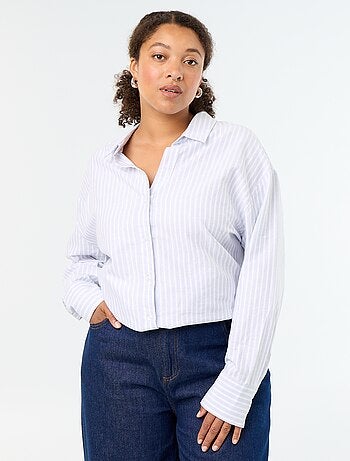 Chemise fluide oxford à rayures