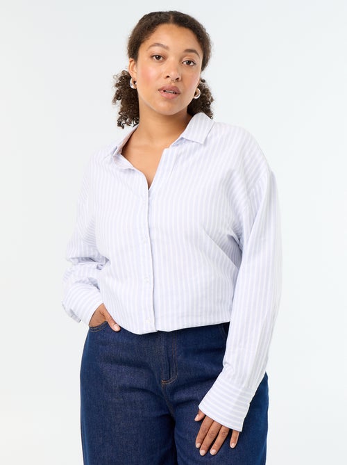 Chemise fluide oxford à rayures - Kiabi
