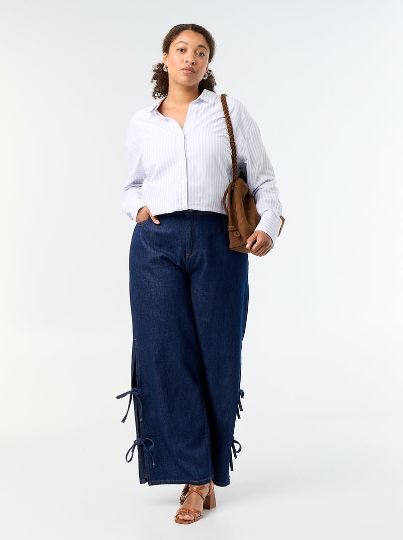 Chemise fluide oxford à rayures Bleu - Kiabi