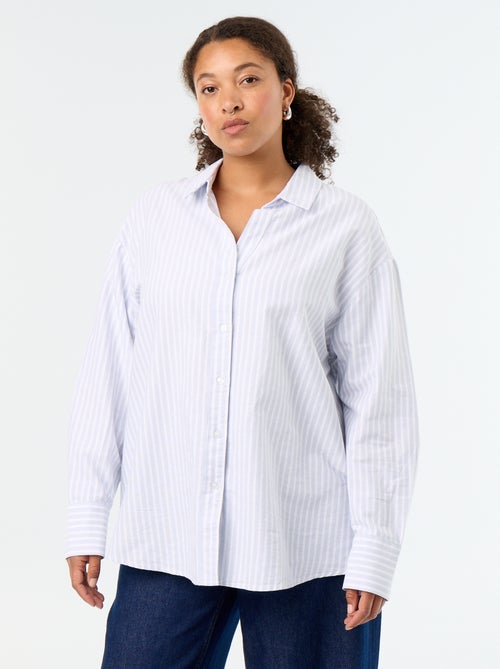 Chemise fluide oxford à rayures - Kiabi