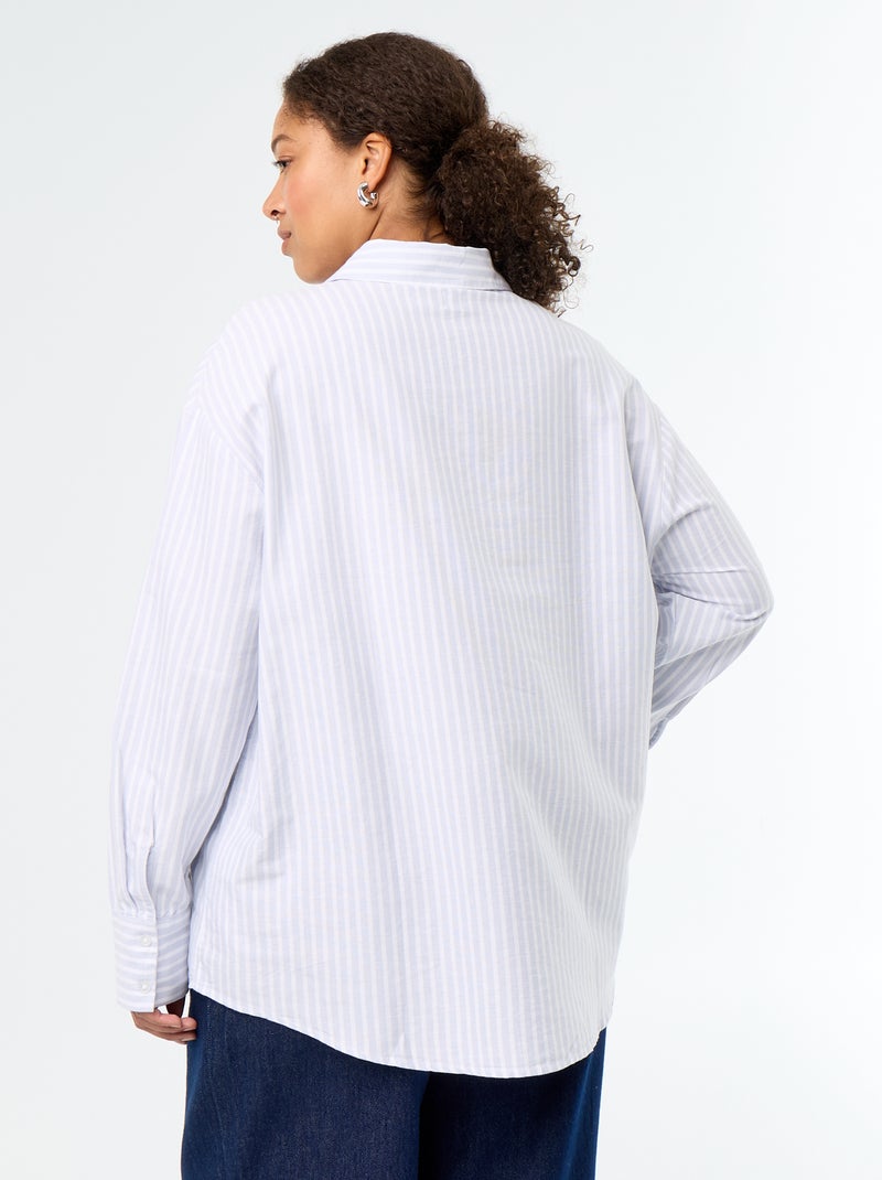 Chemise fluide oxford à rayures Bleu - Kiabi
