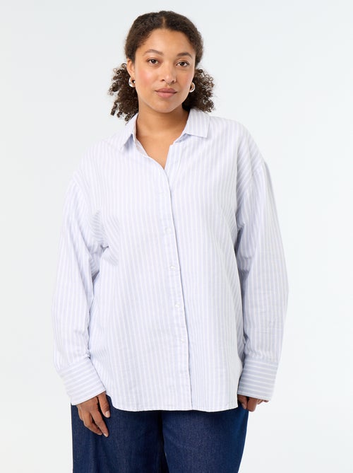 Chemise fluide oxford à rayures - Kiabi