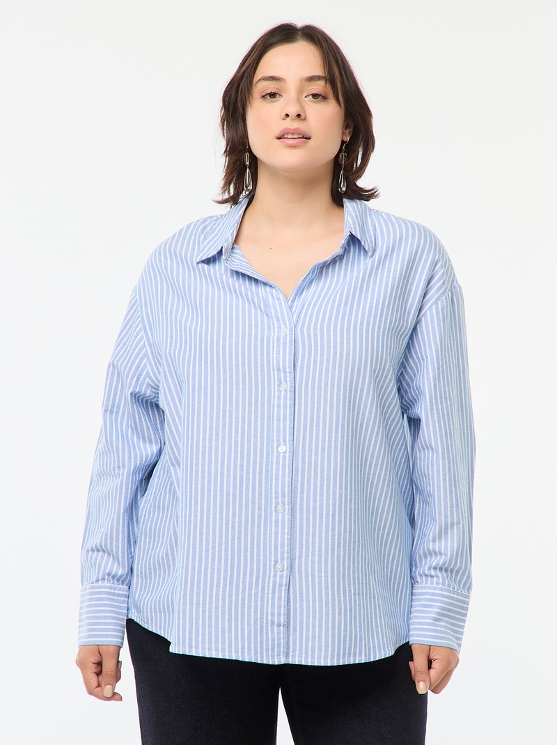 Chemise fluide oxford Bleu - Kiabi