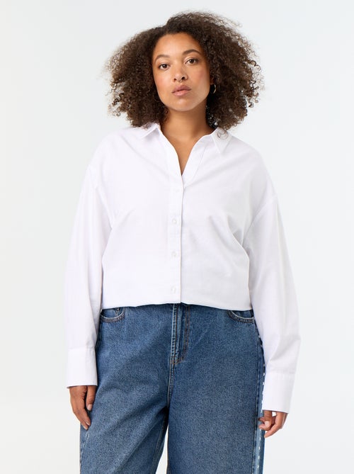 Chemise fluide oxford unie - Kiabi