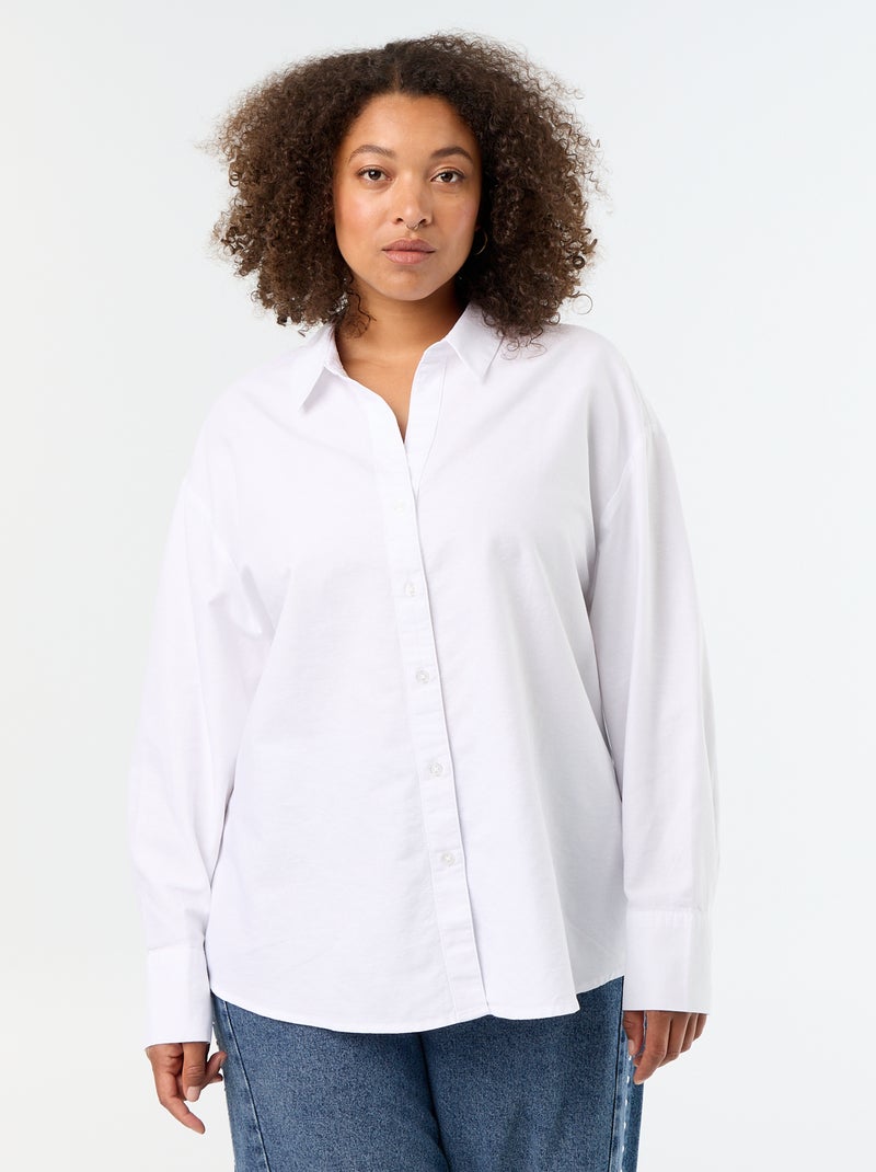 Chemise fluide oxford unie Blanc - Kiabi