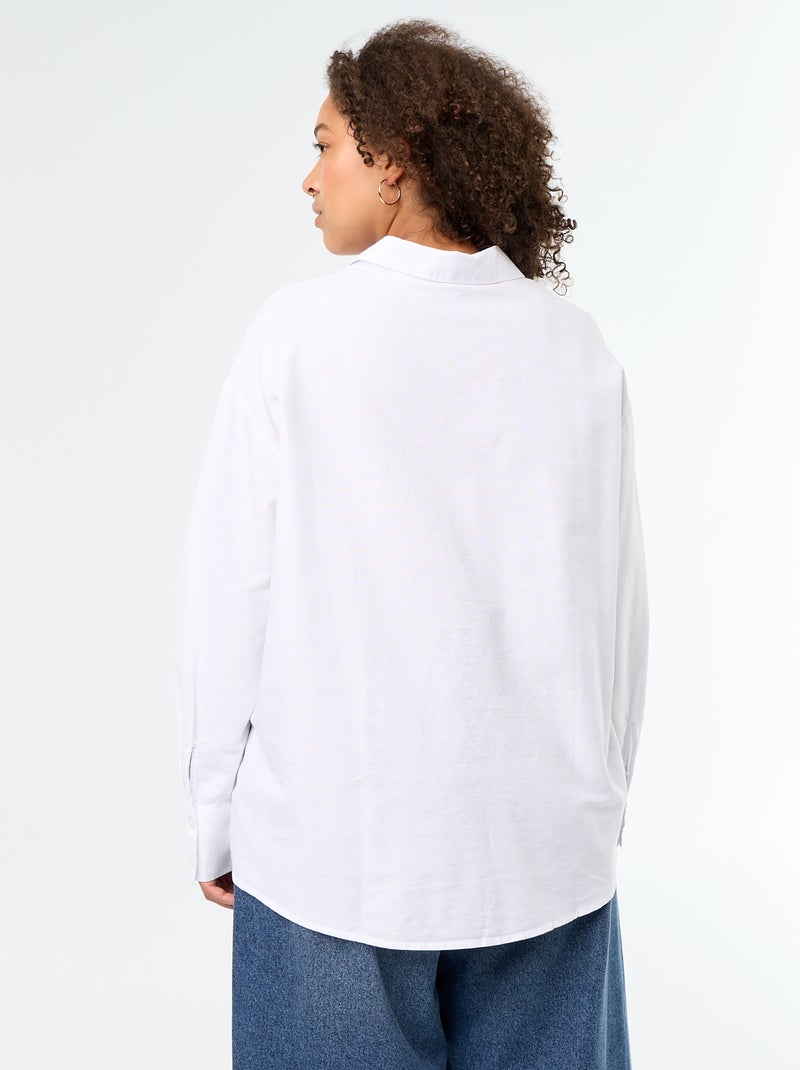 Chemise fluide oxford unie Blanc - Kiabi