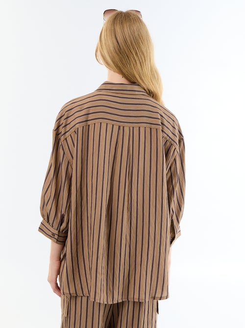 Chemise fluide rayée à manches ballon - Kiabi