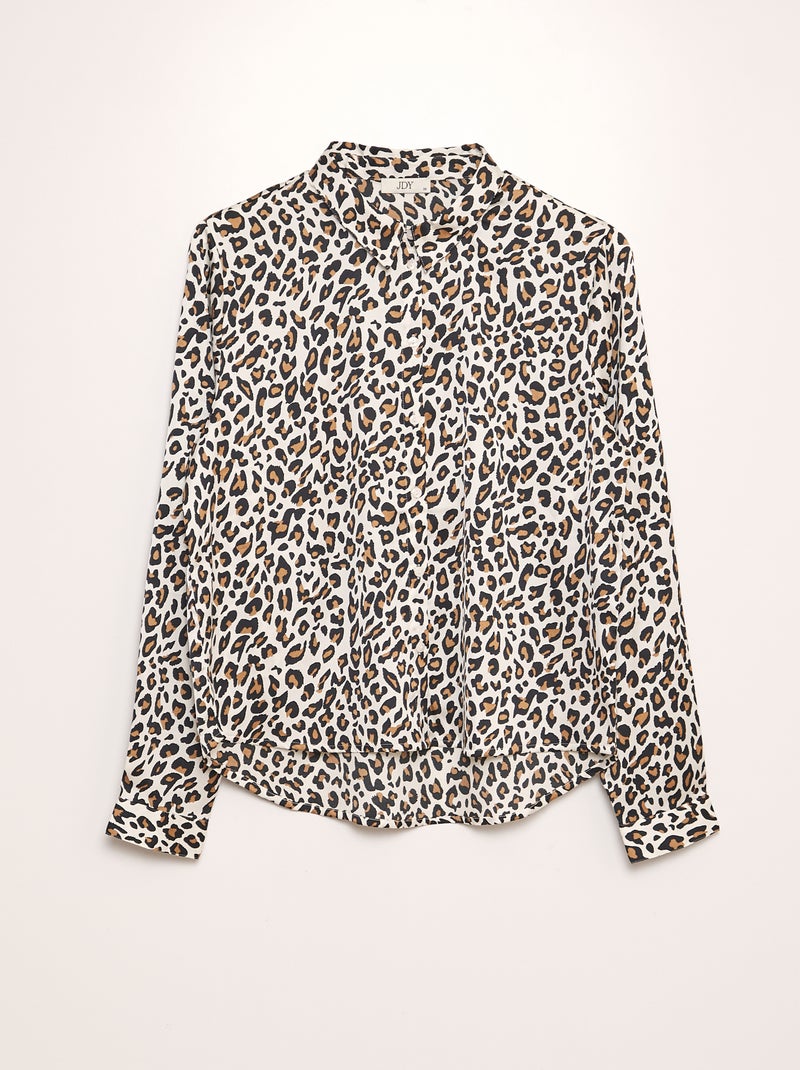 Chemise fluide satiné 'JDY' léopard - Kiabi