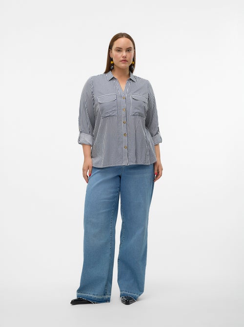 Chemise fluide 'Vero moda curve' avec manches retroussables - Kiabi