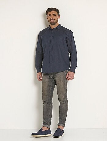 Chemise foncée coton détails contrastants - Afibel