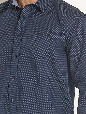 Chemise foncée coton détails contrastants - Afibel