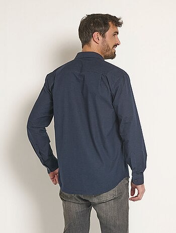 Chemise foncée coton détails contrastants