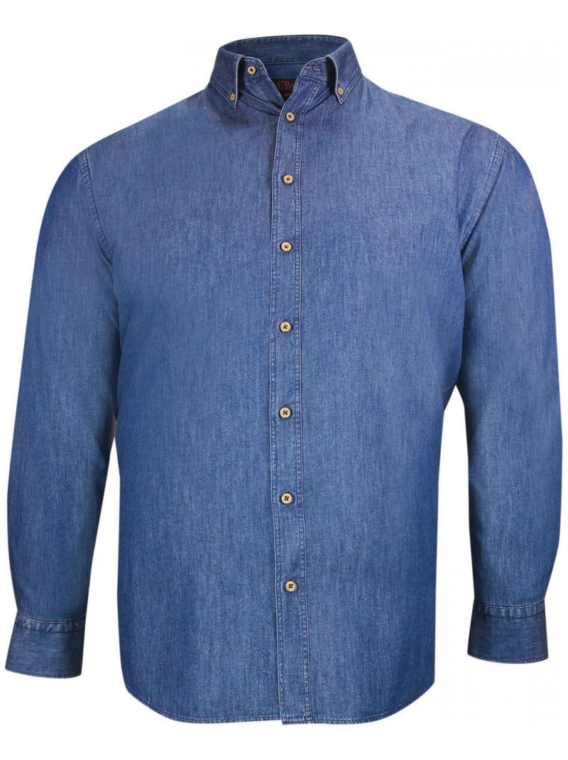 Chemise forte taille en jean DENIMO Bleu - Kiabi