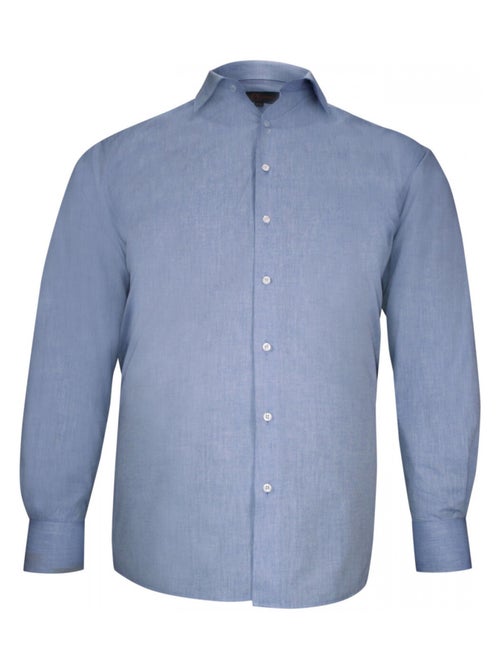 Chemise forte taille tissu fil à fil PERFILO - Kiabi