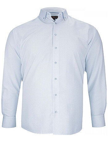 Chemise homme grande taille tissu imprimé coupe droite COLLETO Doublissimo Blanc , 47,48 3XL